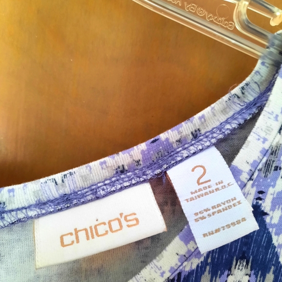Chico's blue white blouse - Picture 3 of 4